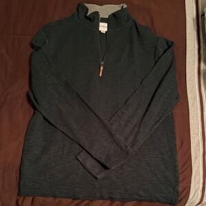 Men's Dark Green Quarter-Zip Sweater